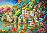 Educa - Puzzle 500 piezas para adultos | Pueblo colorido junto al lago, puzzle de 500 piezas para adultos y niños a partir de 11 años, puzzle de paisajes, ilustración (19552) Puzzle Naty Shop