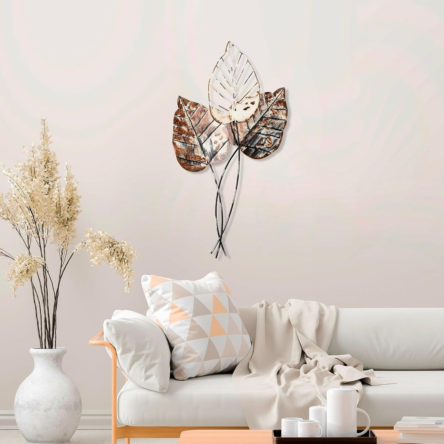 Accesorio decorativo de pared hecho a mano de metal, 45 x 85 cm | 100% metal (1,5 mm) | Diseño único en marrón y negro, perfecto para decoración de interiores | Montable en la pared Estatuillas y esculturas Naty Shop