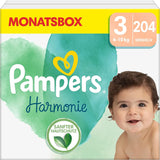 Pañales Pampers para bebé, tamaño 2 (4-8 kg), Harmony, caja de media luna, protección suave para la piel e ingredientes herbales, 240 unidades