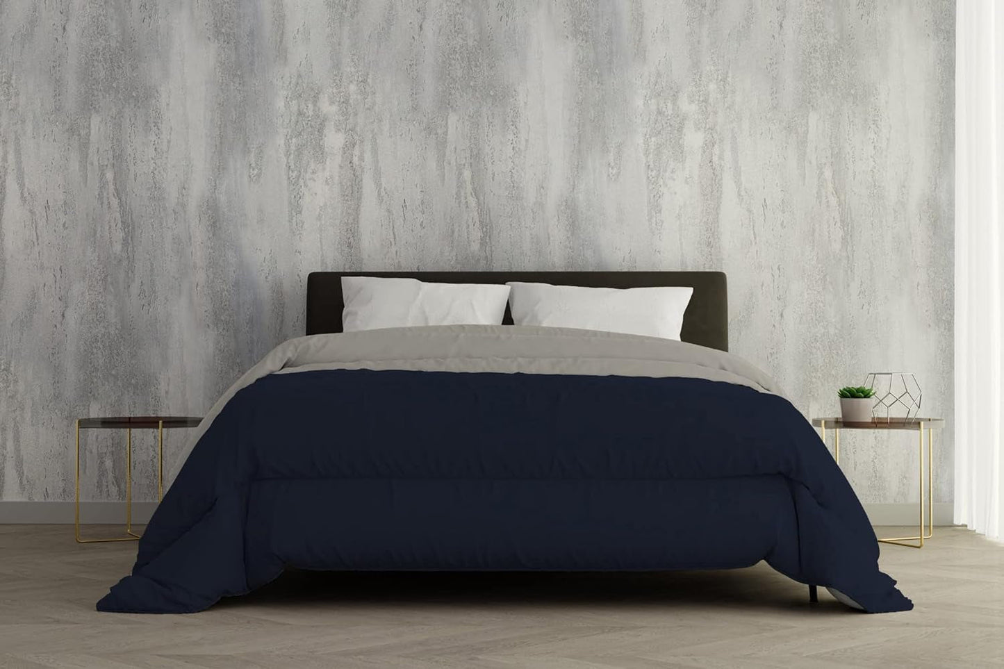Italy Ropa de cama Edredón de invierno, gris claro/gris oscuro, 2 plazas, 250 x 200 cm Edredones y edredones Naty Shop Blu Scuro/Grigio Chiaro 250 x 200 cm