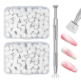 Qufiiry 200 piezas Nail Art Schwämme Mit Metallgreifer, Nagelkunst Schwammpinsel, Maniküre Zubehör Für Nägel, Um Eine Varavländ Von Gradient Nail Art Patterns para crear (blanco)