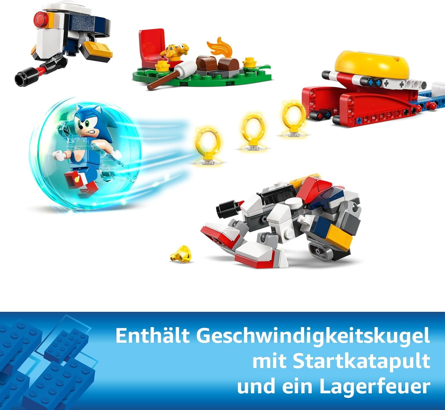 LEGO Sonic the Hedgehog Sonics Showdown At The Campfire Game Juguete para niños y fanáticos de los videojuegos Set de construcción para niños y niñas 7 años Set de aventuras Coleccionable 77001 Juegos de construcción Beuche den LEGO-Store