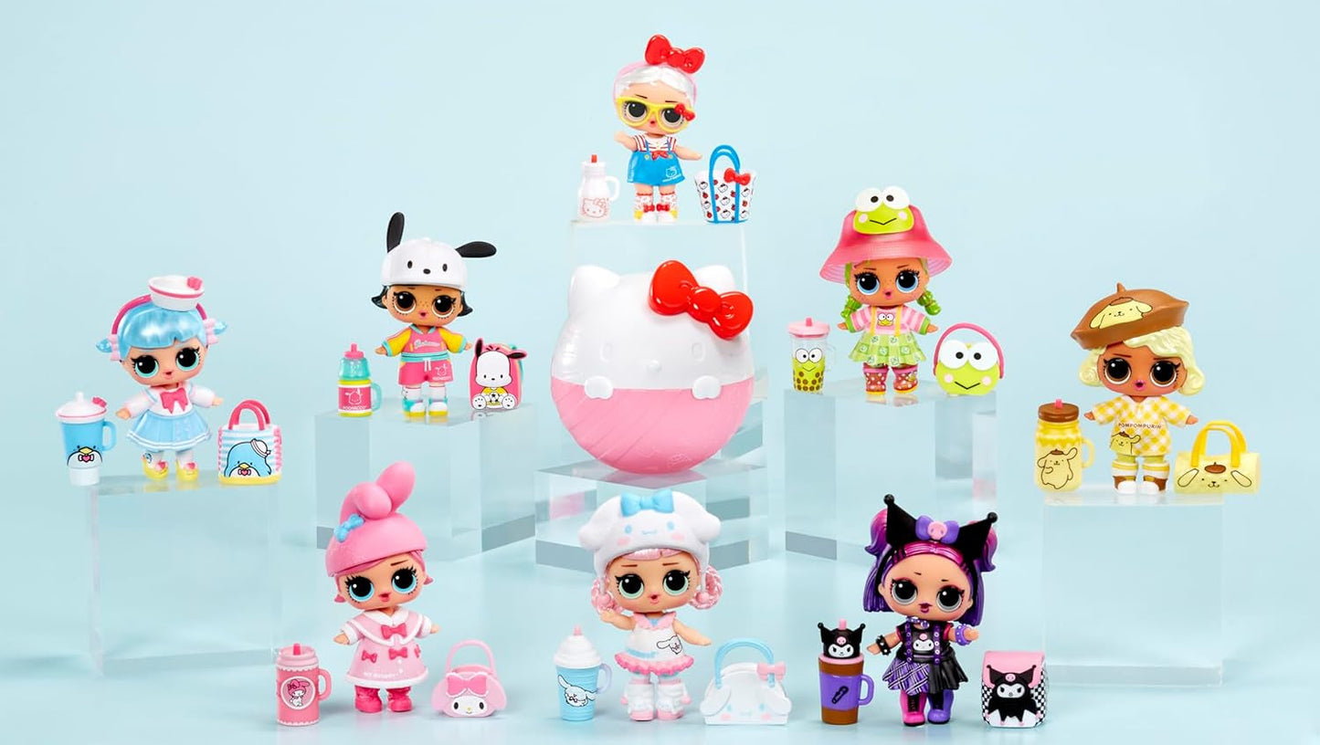 Jajaja ¡Sorpresa! Love Hello Kitty and Friends - 1 muñeca con 7 sorpresas, selección aleatoria, 8 coleccionables, para niños a partir de 4 años, rosa