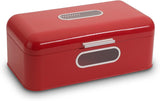 ECHTWERK Panera de metal retro con ventana y tapa, juego de 3 elegantes cajas de almacenamiento, capacidad de 1,4 l, cajas de almacenamiento de alimentos rojas Naty Shop Red Large Single