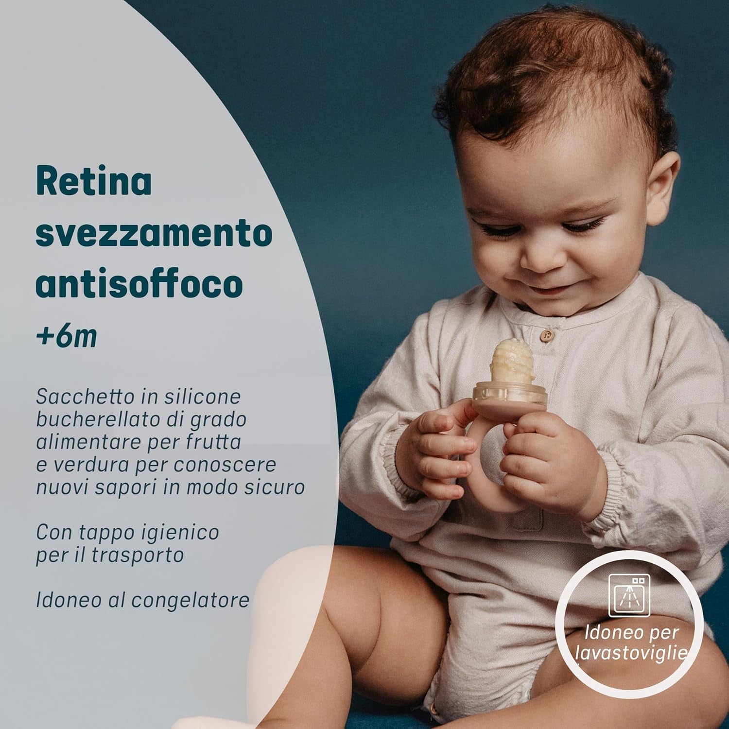 Suavinex Mordedor para Bebé, A Prueba de Asfixia, Silicona de Grado Alimenticio, con Tapa, Fácil de Limpiar, Apto para Lavavajillas y Congelador, Alivia las Encías, A partir de 6 Meses, Rosa