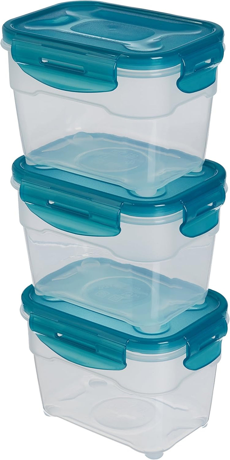 Amazon Basics Contenedores para Congelador en Set, con Tapa, Antigoteo, Apilables, Frigorífico/Congelador, Sin BPA, Plástico, Apto para Microondas y Lavavajillas, 3 x 1,2 L, Transparente Naty Shop Cajas para Conservar Alimentos Individuales 1 Litro