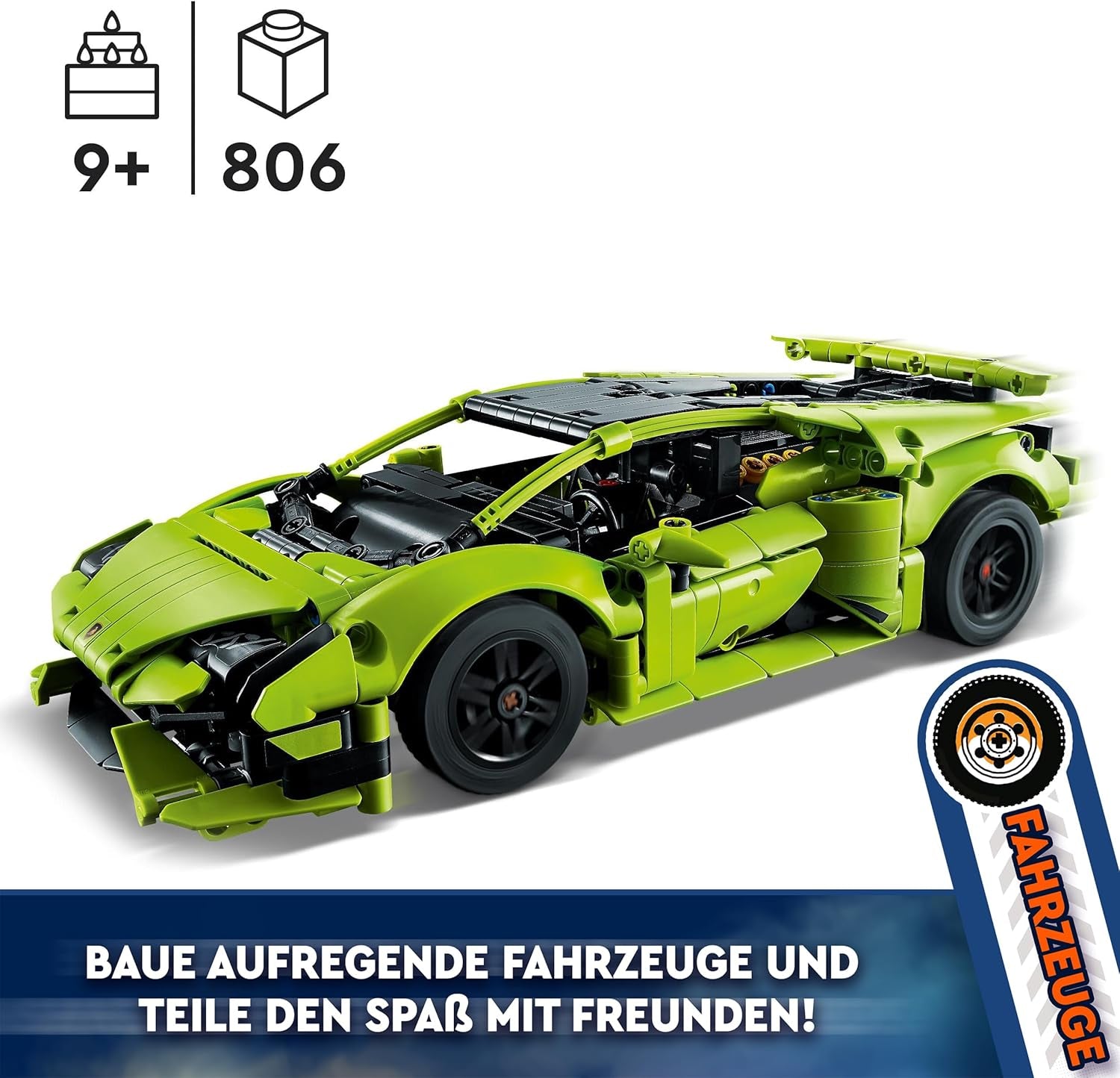 LEGO 42161 Technic Lamborghini Huracán Tecnica Kit de modelo de coche de juguete Set de construcción de coches de carreras para niños niñas Colección de aficionados a los deportes de motor Juegos de construcción de regalo Besuche den LEGO-Store