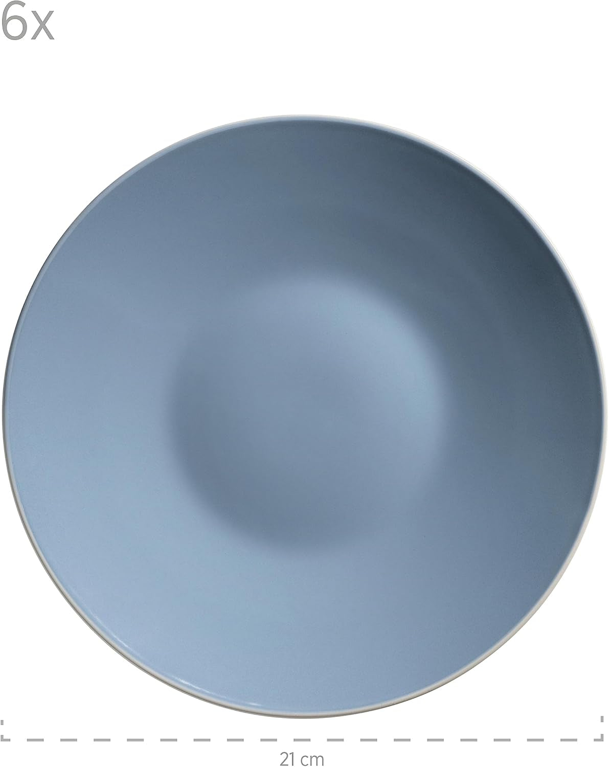 MÄSER 931844 Elissa Series Vajilla moderna para 6 personas, azul con borde blanco, juego combinado de 24 piezas, cerámica