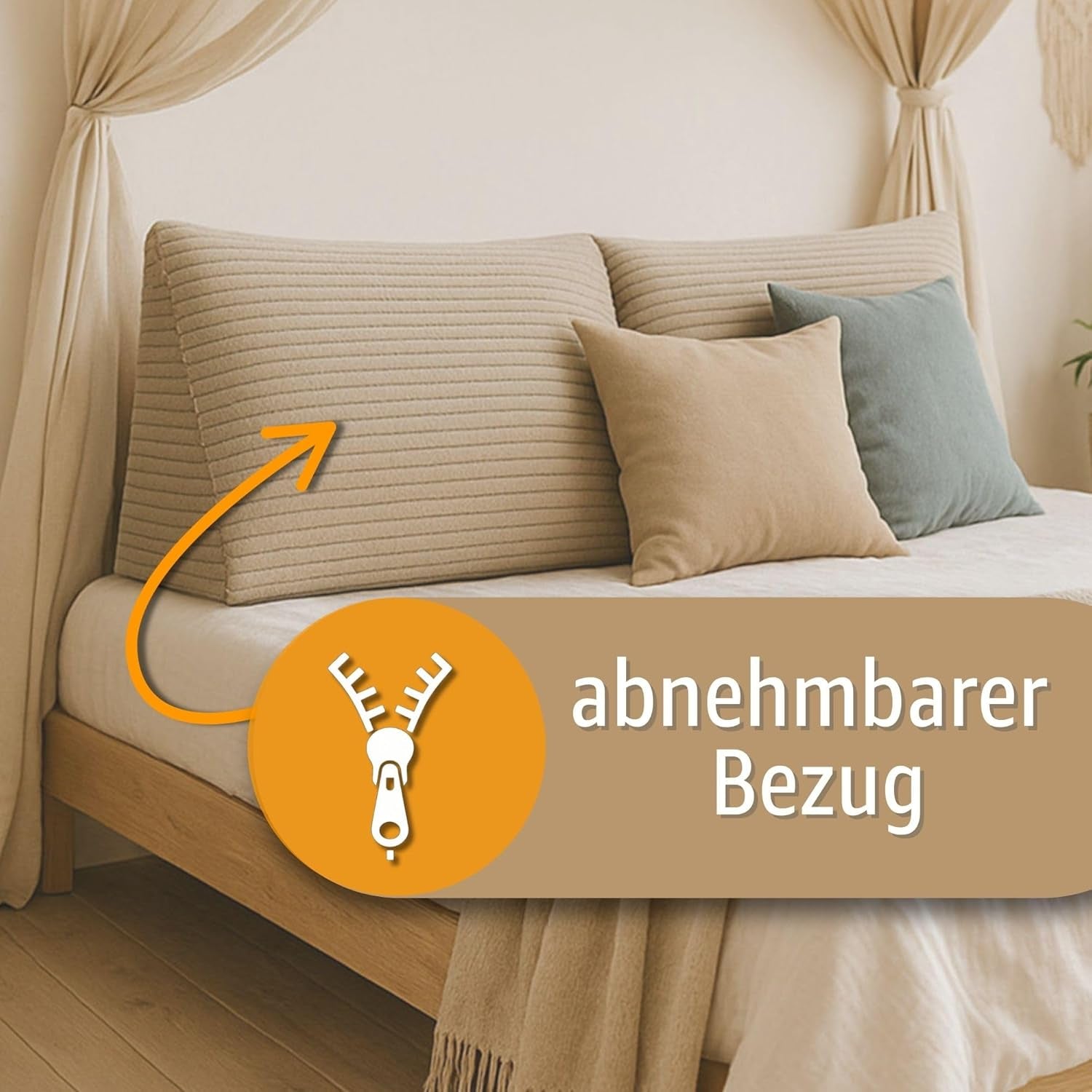 Almohada de plumas, cojín de respaldo, almohada de terciopelo, ancho 70 cm - almohada de lectura para cama, sofá y sofá, almohada de sofá grande, almohada de pared, almohada de sofá, almohada de lectura, almohada de respaldo, gris claro