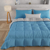 PETTI Artigiani Italiani - Edredón de invierno para cama de matrimonio, maxi, monocolor, doble cara, blanco, gris, 100% Made in Italy Edredones y edredones Naty Shop Celeste Gris Una Piazza E Mezza