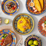 Juego de platos llanos para 6 personas, juego de platos vancasso KRVI para 6 personas, juego de platos Ø 27 cm, apto para lavavajillas y microondas, platos de pasta, platos de desayuno, platos para tartas