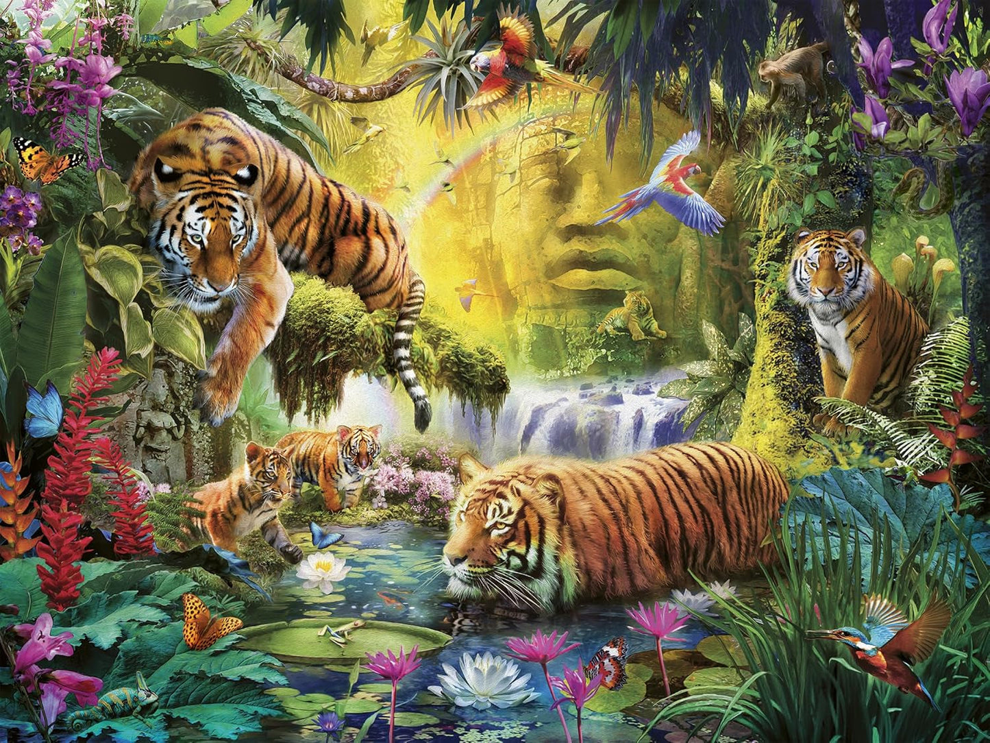 Ravensburger Puzzle 12000696 - Idilio ante el ojo del agua - Puzzle de 1500 piezas para adultos y niños mayores de 14 años, Puzzle con motivo de tigre Puzzle Naty Shop Nuevo diseño