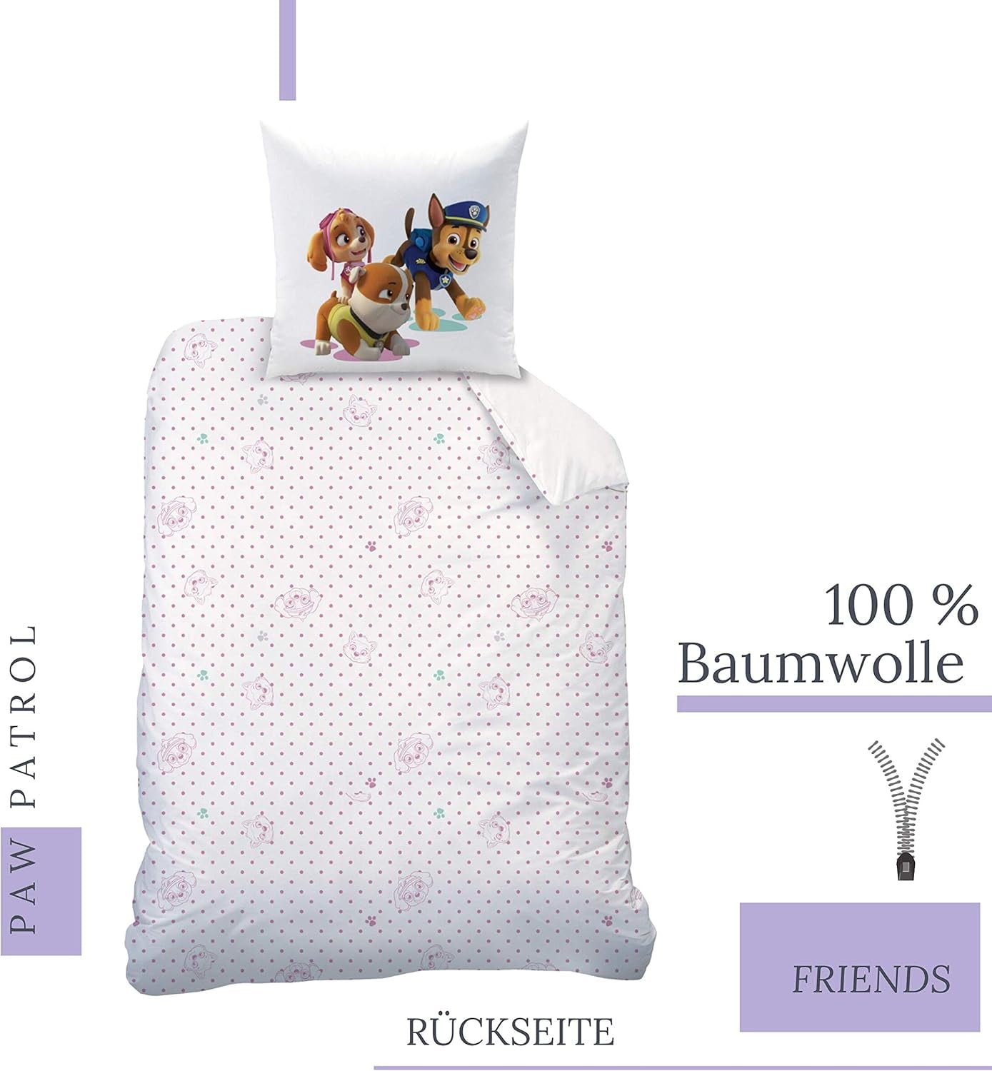 Ropa de cama Paw Patrol, 2 piezas, para niña Ropa de cama - infantil Naty Shop