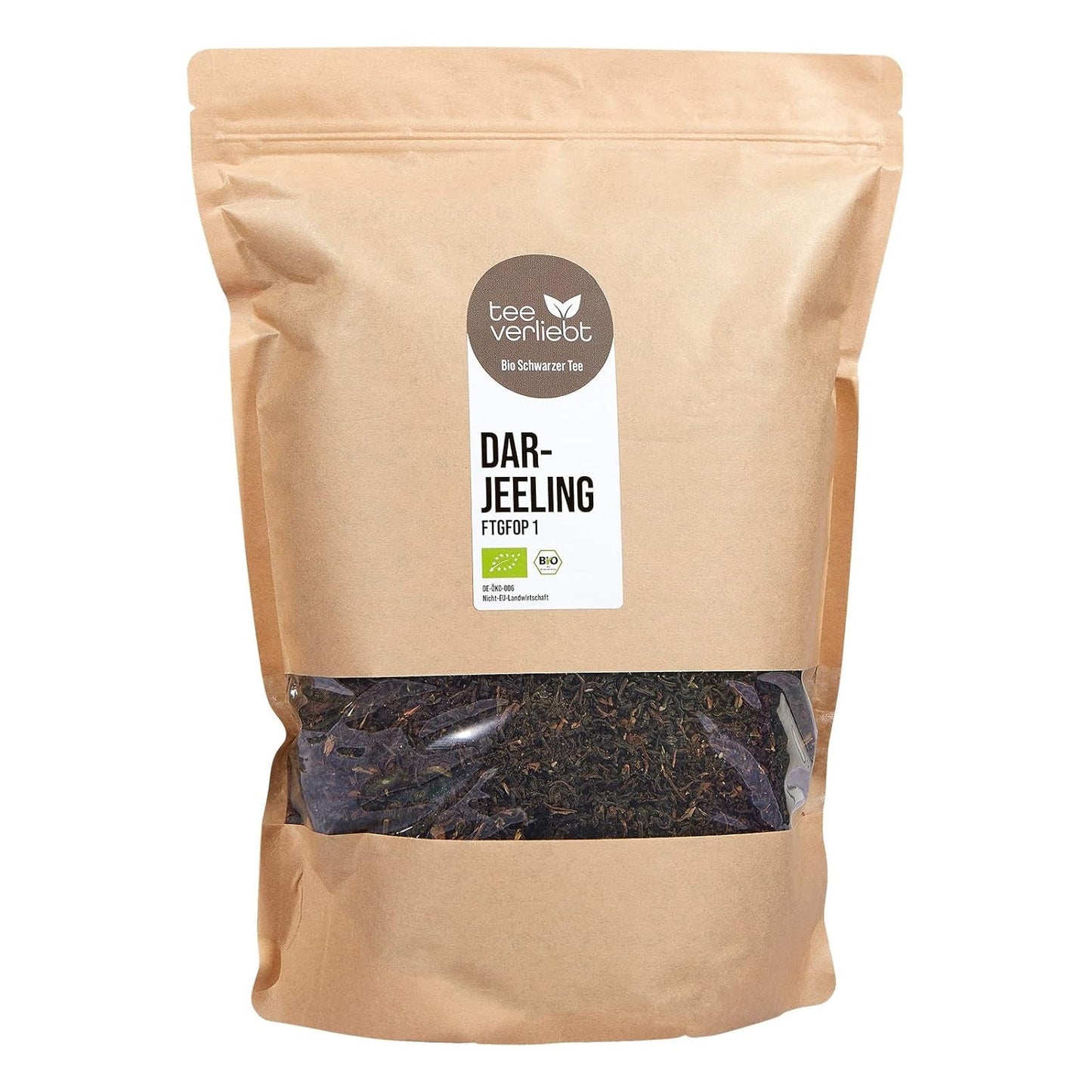 Teeverliebt - Darjeeling Bio Second Flush 1000G I Té Darjeeling FTGFOP1 de la India I Té negro claro sabor completo I 1 kg