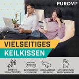 Almohada de cuña para cama y sofá - Ideal como almohada de lectura, para la espalda en la cama o para elevar las piernas - Espuma dimensionalmente estable - Funda lavable