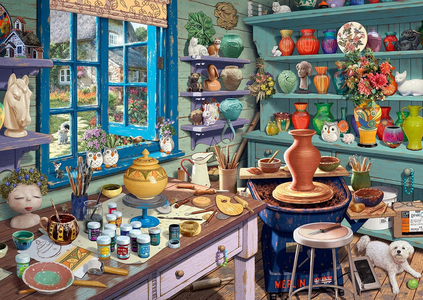Schmidt Spiele 59656 El Estudio del Artista, Puzzle Secreto de 1000 Piezas Naty Shop Puzzle