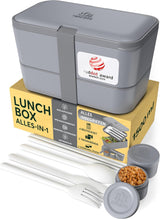 Umami Fiambrera para Adultos, Fiambrera Bento con 4 Cubiertos y Compartimentos Precintables, Fiambrera para Adultos, Ensaladera para Llevar, Fiambrera para Picnic/Oficina, Gris Antracita, 1500ml Naty Shop Fiambreras para Alimentos Gris Antracita L - 1500ml Apilables Una Dentro De Otra