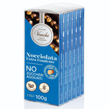 Venchi - Pack de 6 tabletas de chocolate negro con avellanas, 600g - Sin azúcares añadidos - Sin edulcorantes artificiales - Sin gluten - Vegano - Idea de regalo