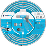 Cellfast Ideal juego de manguera de jardín, robusto, flexible, 4 capas, aspersor, resistente a los rayos UV y a las algas, tecnología Reach, 27 bar, -20/+60° a corto plazo, 1/2 pulgada, 20 m