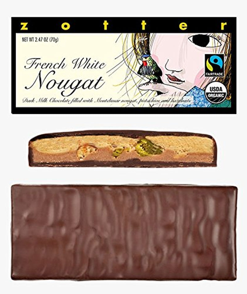 Chocolate con leche y turrón francés, artesanal (70 g) - Bio