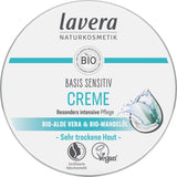 Lavera Basis Sensitiv, cuidado intensivo para pieles secas con Aloe Vera y aceite de almendras, 150 ml Naty Shop Default Title