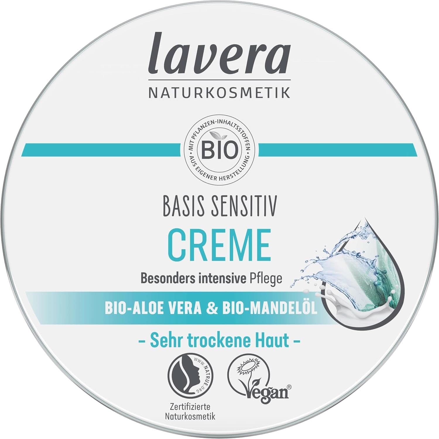 Lavera Basis Sensitiv, cuidado intensivo para pieles secas con Aloe Vera y aceite de almendras, 150 ml Naty Shop Default Title
