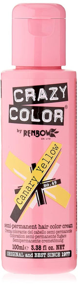 Coloración capilar semipermanente GO TOXIC UV en crema, 100 ml (1 pack) Naty Shop Tinte para el cabello 49 Amarillo canario 100 Ml (1 pack)