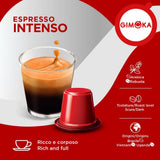 Gimoka Kaffeekapseln Espresso Intenso, Intensität 12/13-100 Kapsel - Compatible con Nespresso* Haushalts-Espressomaschinen - 100 Stück (10 x 10 Getränke) - Hergestellt in Italien