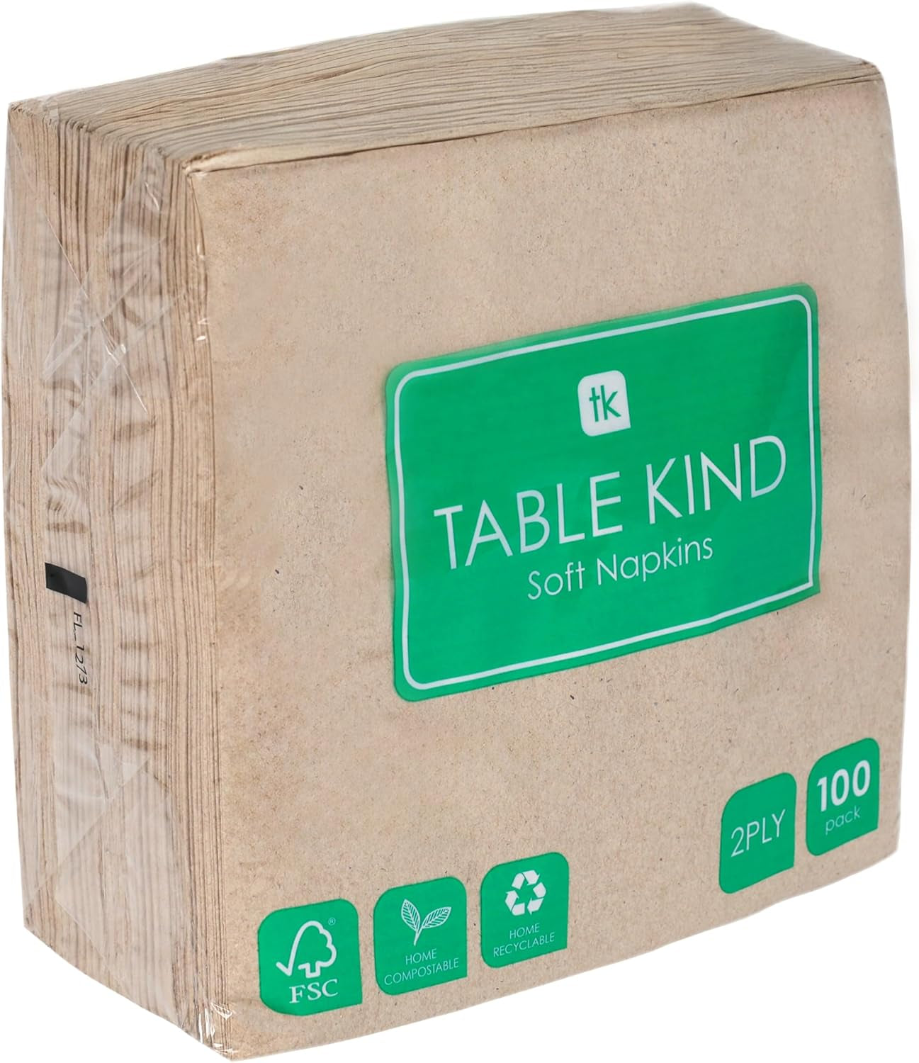 Tipo de mesa | 100 Paquetes a Granel Servilletas de Papel Reciclado Suaves Servilletas de Fiesta Desechables Marrón Adecuadas para Uso Diario Kraft Ecológico Sin Blanquear Compostable Hecho en la UE 2 Capas 33cm