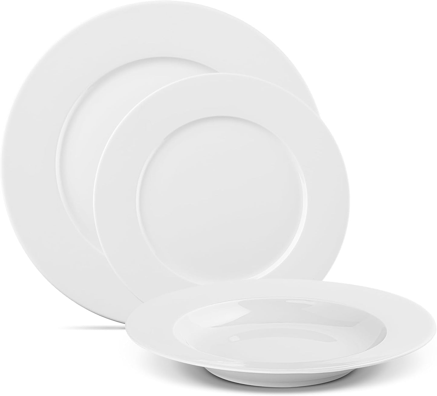 Juego de vajilla Gerlach 1760 - 18 piezas - Servicio de mesa para 6 personas - Juego de platos - Porcelana moderna, blanco