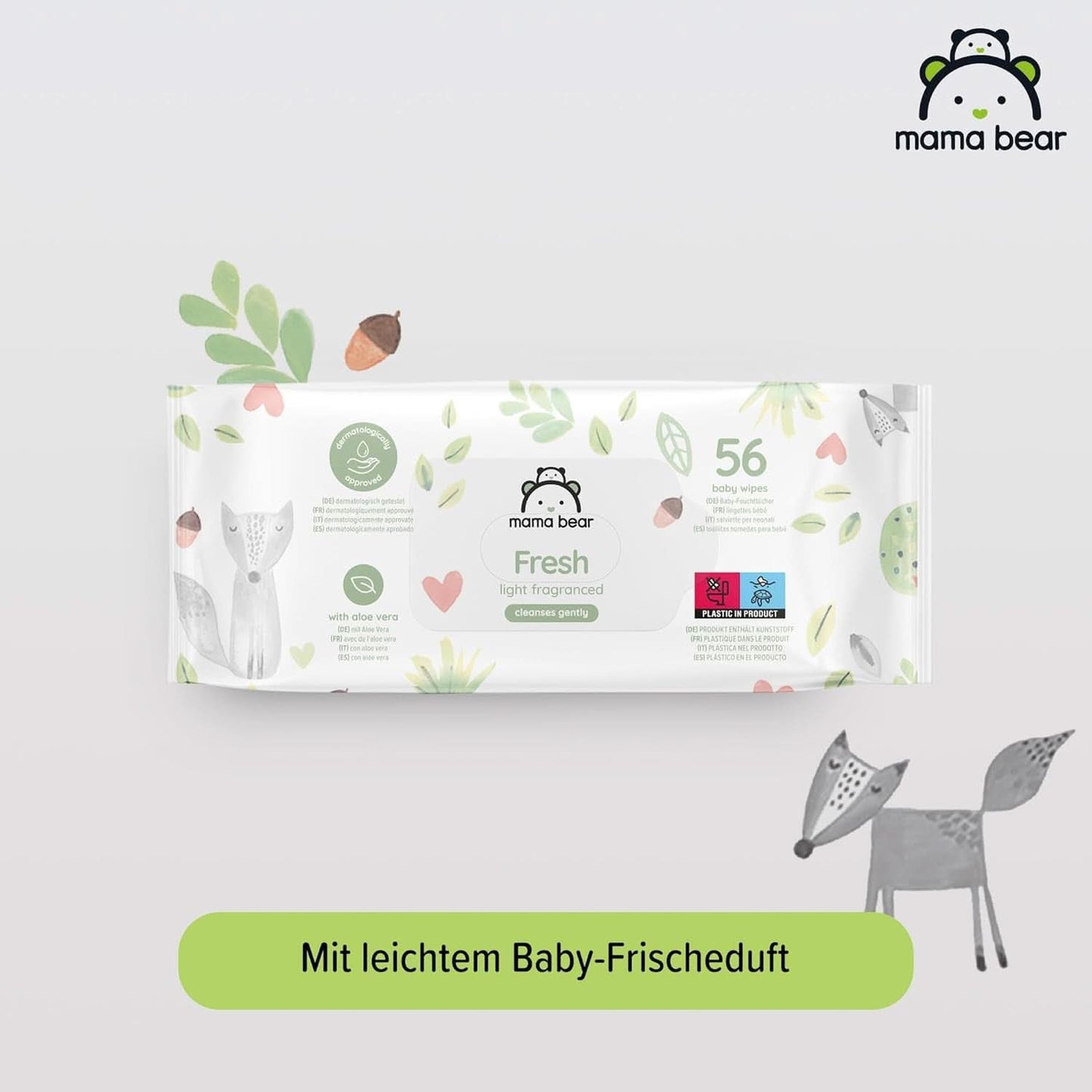 Toallitas Bebé Frescas con Aloe Vera Mama Bear Naty Shop