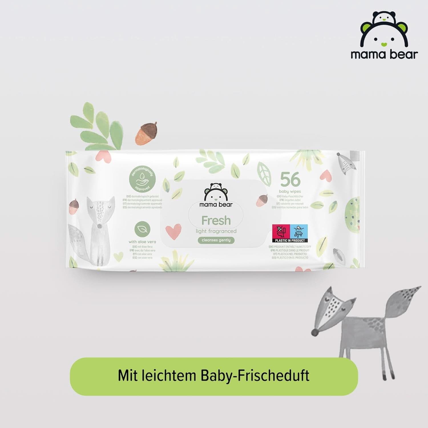 Toallitas Bebé Frescas con Aloe Vera Mama Bear Naty Shop