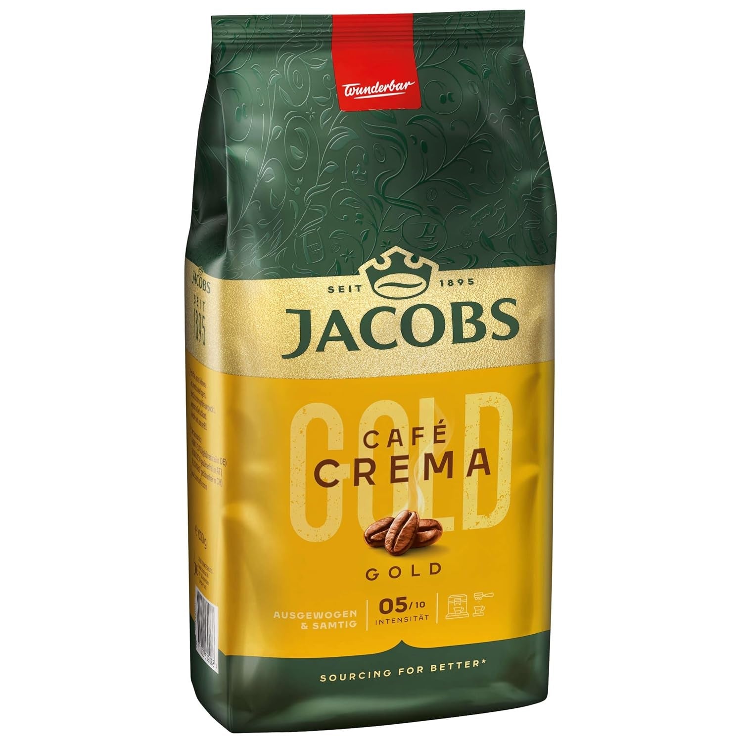 Jacobs Expert Roast Cafe Crema Gold, Café en grano entero (4 x 1 kg)