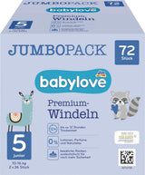 Pañales Premium Active Plus, talla 5, Junior 12-25 kg, paquete Jumbo, 2 x 36 piezas, 72 piezas