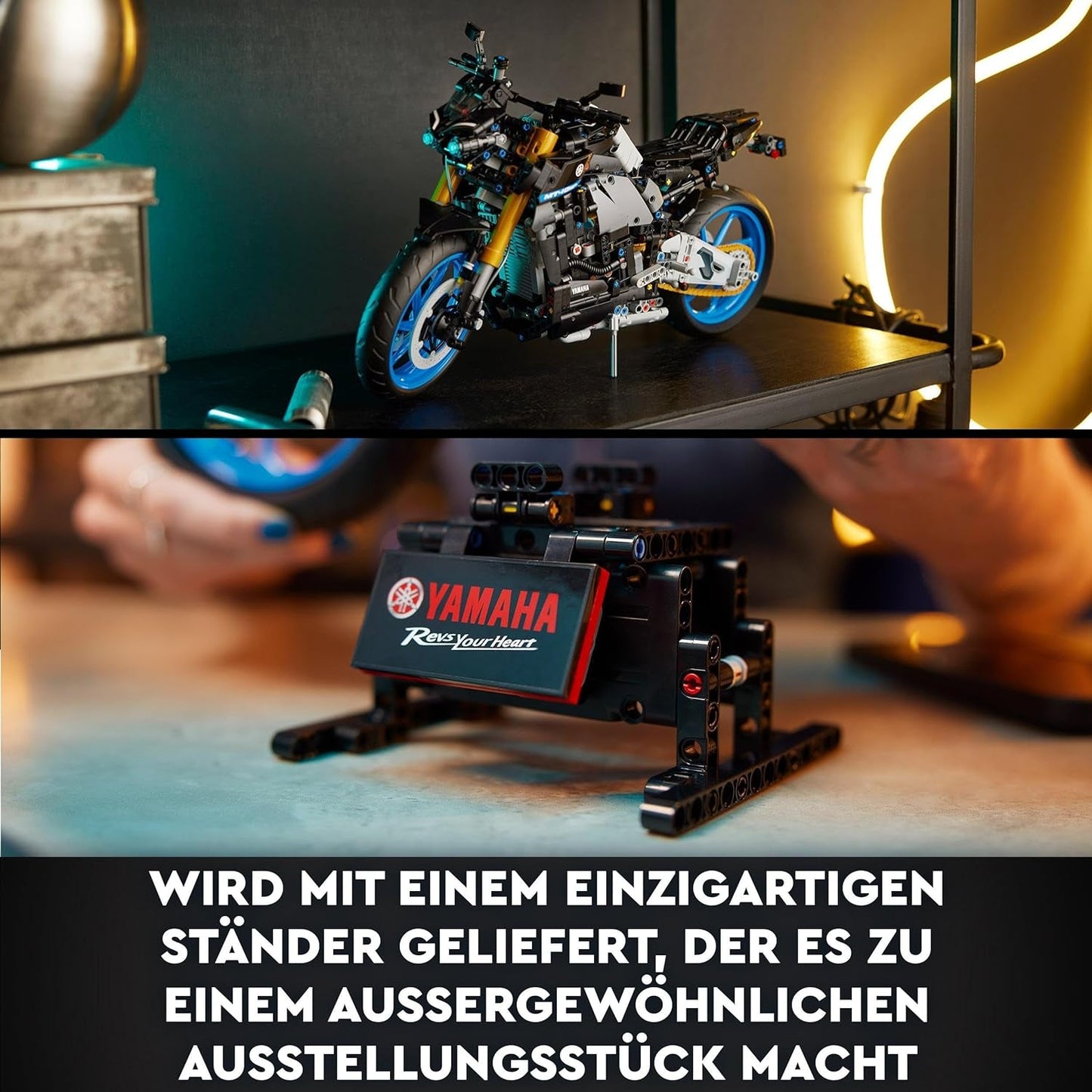 LEGO 42159 Technic Kit de Modelo de Motocicleta Yamaha MT-10 SP para Adultos, Auténtico Modelo de Vehículo con Motor de 4 Cilindros, Dirección Funcional y Aplicación Ar, Regalo para Hombres y Mujeres Kits de Construcción Besuche den LEGO-Store