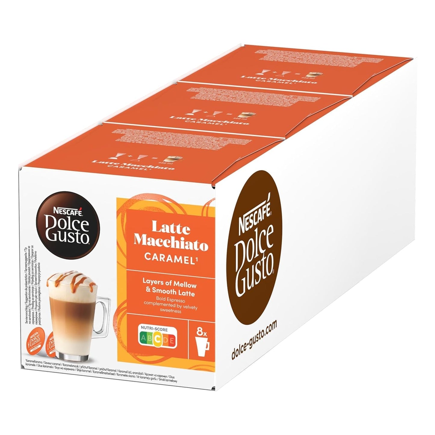 NESCAFÉ DOLCE GUSTO Latte Macchiato Caramel Kaffeekapseln Paquete de 3 (3 x 16 Kapseln)