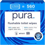 Toallitas húmedas desechables ecológicas 560 toallitas (14 x 40 toallitas) Paquete mensual 100 % sin plástico 99 % toallitas húmedas para el cuidado sensible al agua Fina a descarga Certificado biodegradable vegano
