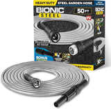 Manguera de jardín de 30 m, manguera de agua de metal de acero inoxidable 304, manguera flexible de 30 m, antitipo, ultraligera y duradera, resistente al desgarro, fácil de enrollar, 500 PSI