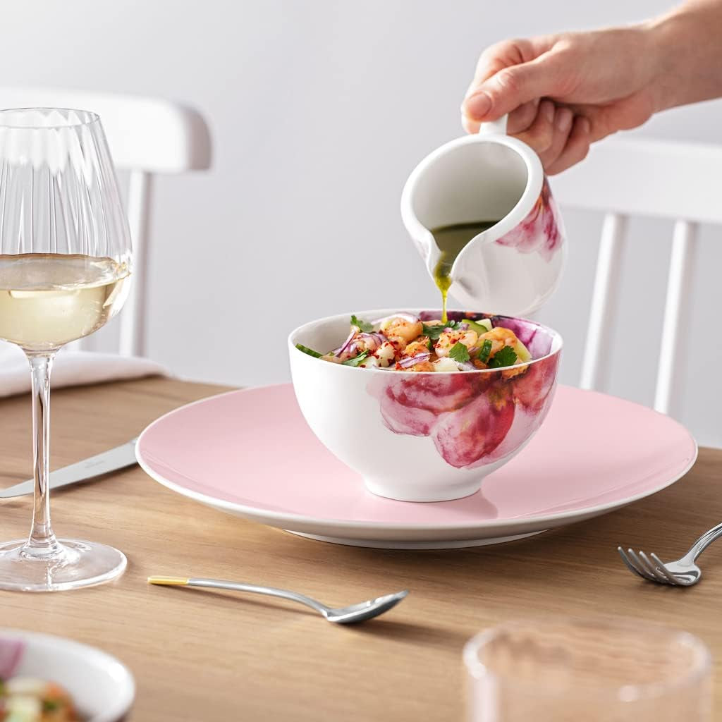 Villeroy & Boch - Taza de leche Rose Garden, 280 ml, porcelana Premium, blanco/rosa