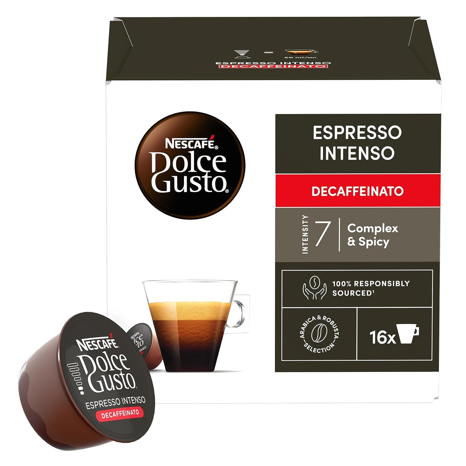 Nescafé Dolce Gusto Café Dolce Gusto Espresso Intenso Desc. | Nestle Pack 3 Kisten Mit 18 Kapseln,Die Jewells 16 Einheit(paquete de 3)