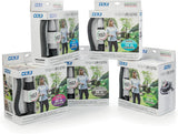 GF SRL, Aquapop Grey Easy 10, manguera trenzada autoextensible de 10 metros, fabricada en Italia, con mini pulverizador de jardín y conectores para riego de jardín, gris oscuro