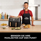 Ninja Foodi AF400EUCP MAX Freidora de Aire Doble Zona, Airfryer 9,5L, 2 Compartimentos, con Pinzas, Recubrimiento Antiadherente Electrodomésticos Naty Shop