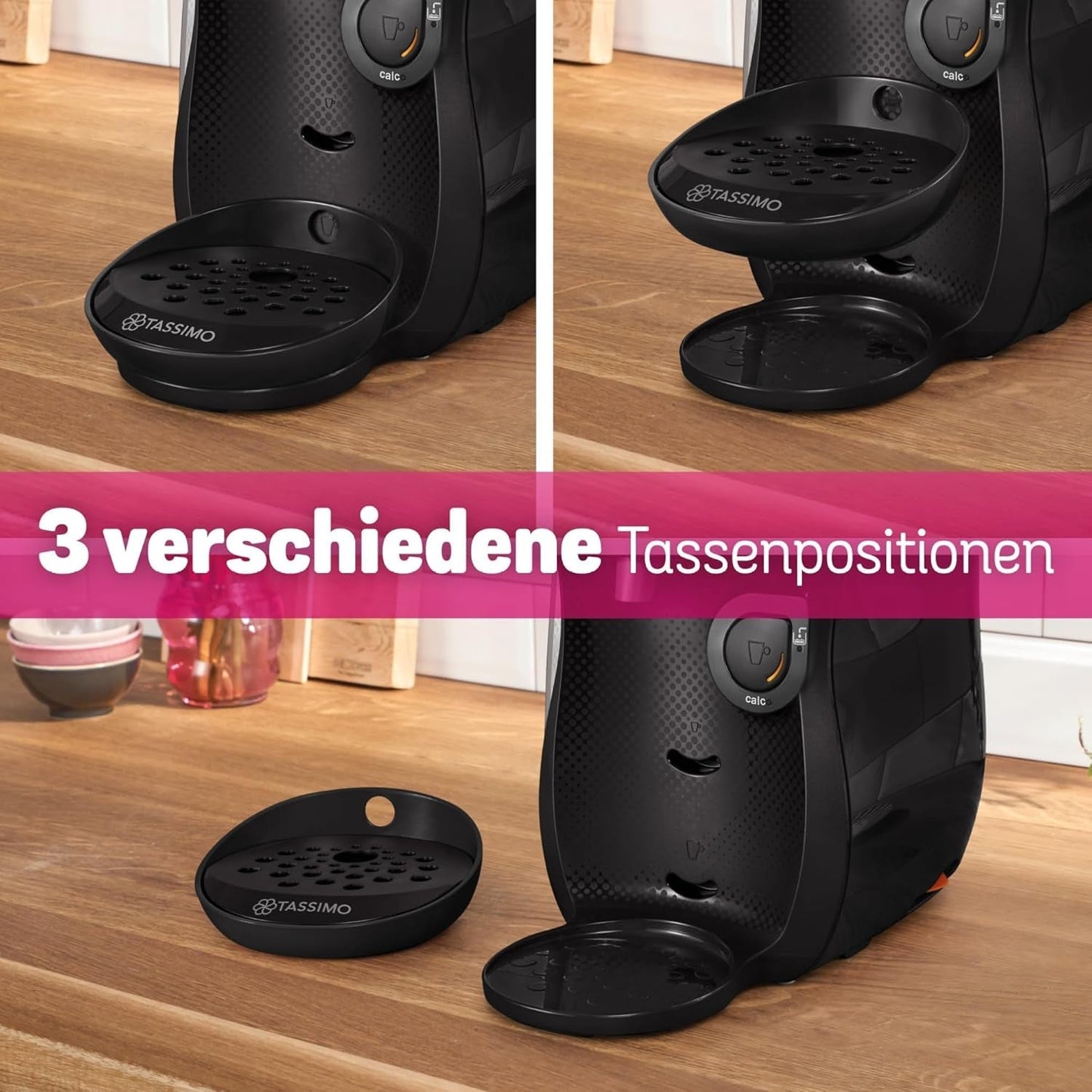 Bosch Tassimo Happy Friendly TAS102E Cafetera espresso de cápsulas, más de 70 bebidas, apta para todas las tazas, parada automática, sostenible, dosificación perfecta, ahorro de espacio, 1400 W, negra