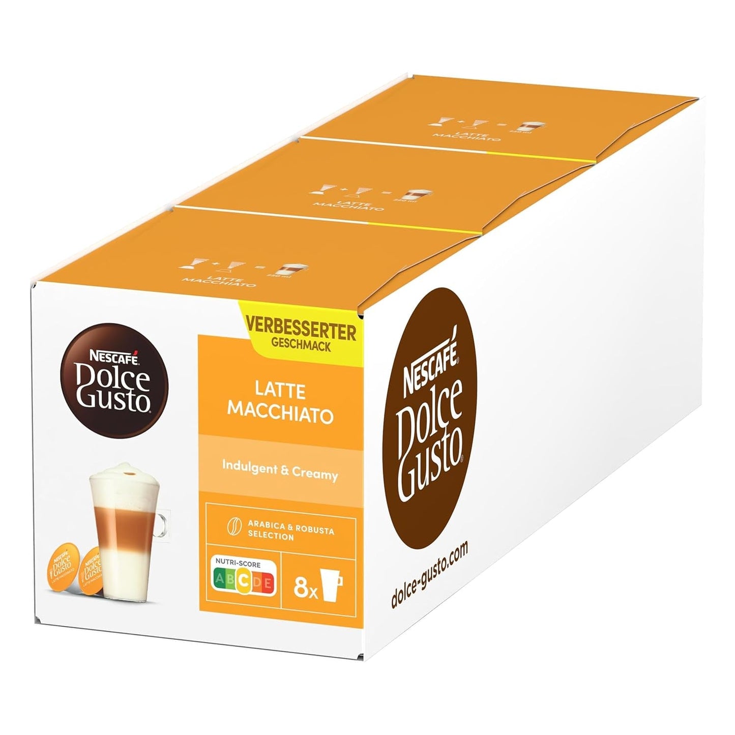 NESCAFÉ DOLCE GUSTO Latte Macchiato Kaffeekapseln Paquete de 3 (3 x 16 Kapseln)