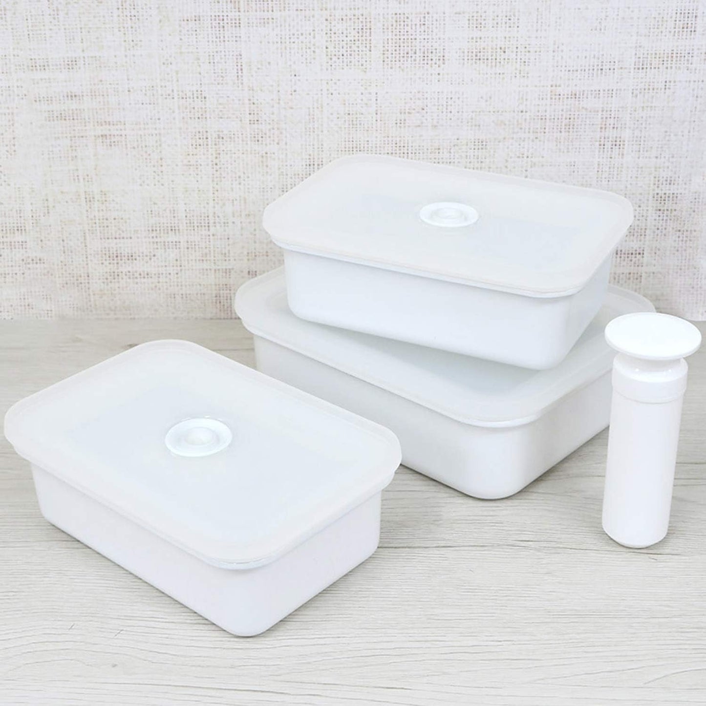 Lata de almacenamiento de alimentos al vacío esmaltada | XL| 1,85 litros | 23,5 x 17,5 x 7 cm | mantiene los alimentos frescos por mucho más tiempo | protege los alimentos de bacterias y hongos | sin bomba de vacío Cajas para conservación de alimentos Naty Shop
