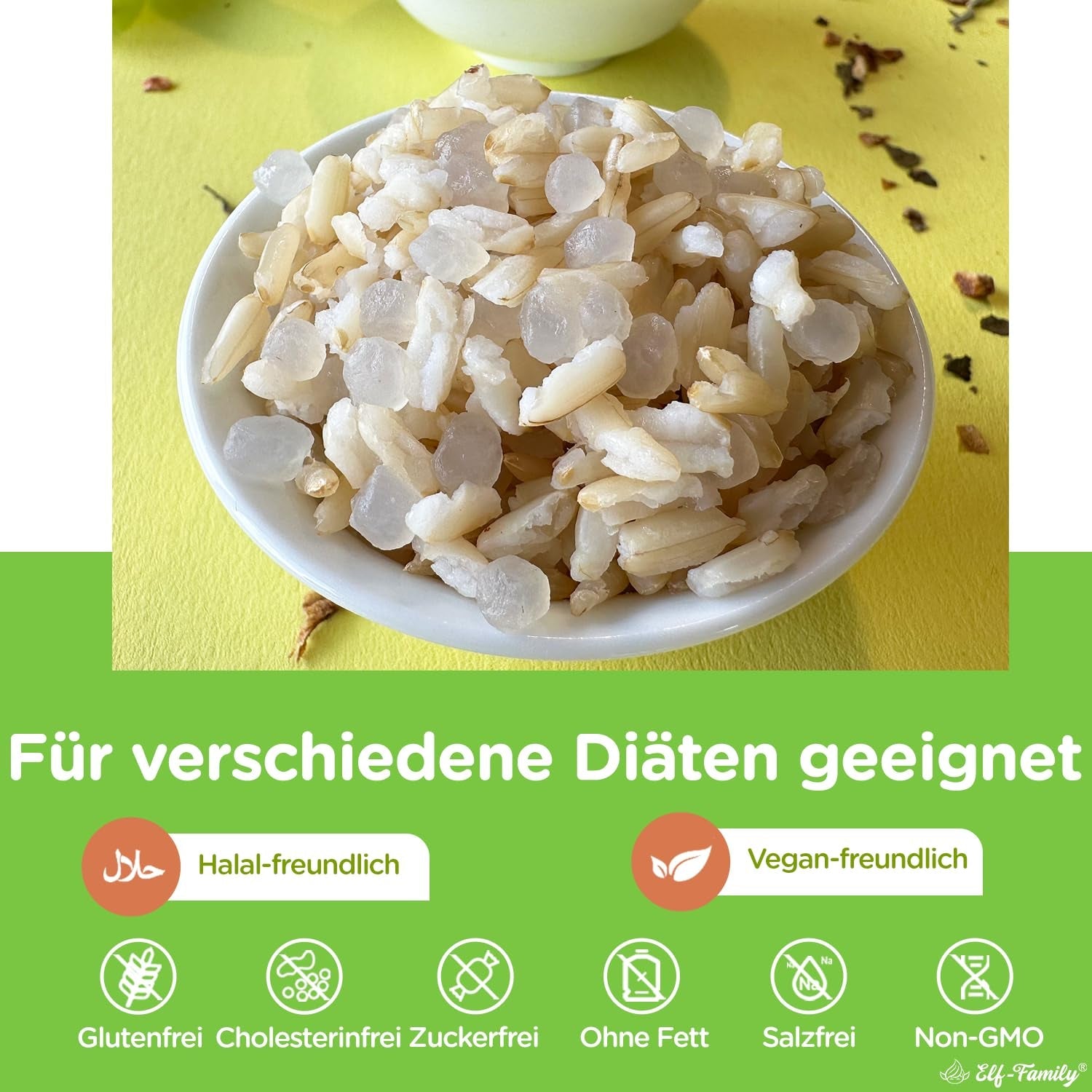 Elf-Family Konjak Reis Thai Brauner Shirataki Bowl -[Diätbox für 1 Wo.] - Instant Jasmin Reis - Fertiggerichte für Mikrowelle - Natürlich Superfoods Mikronährstoffe - Vegano/Bajo en carbohidratos/Fettfrei- Caja de 6 unidades