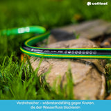 CELLFAST Manguera de jardín Manguera de agua de 5 capas Manguera de riego transfronteriza trenzada doble Resistente a los rayos UV Antialgas Flexible 30 bar 3,4 pulgadas 50 metros Verde