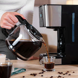 Espresso con filtro Cecotec Coffee 66 Drop and Touch, potencia 950 W, 1,5 L, 12 tazas, pantalla táctil, jarra de cristal, temporizador 24 horas, 6 interruptores, filtro de malla reutilizable