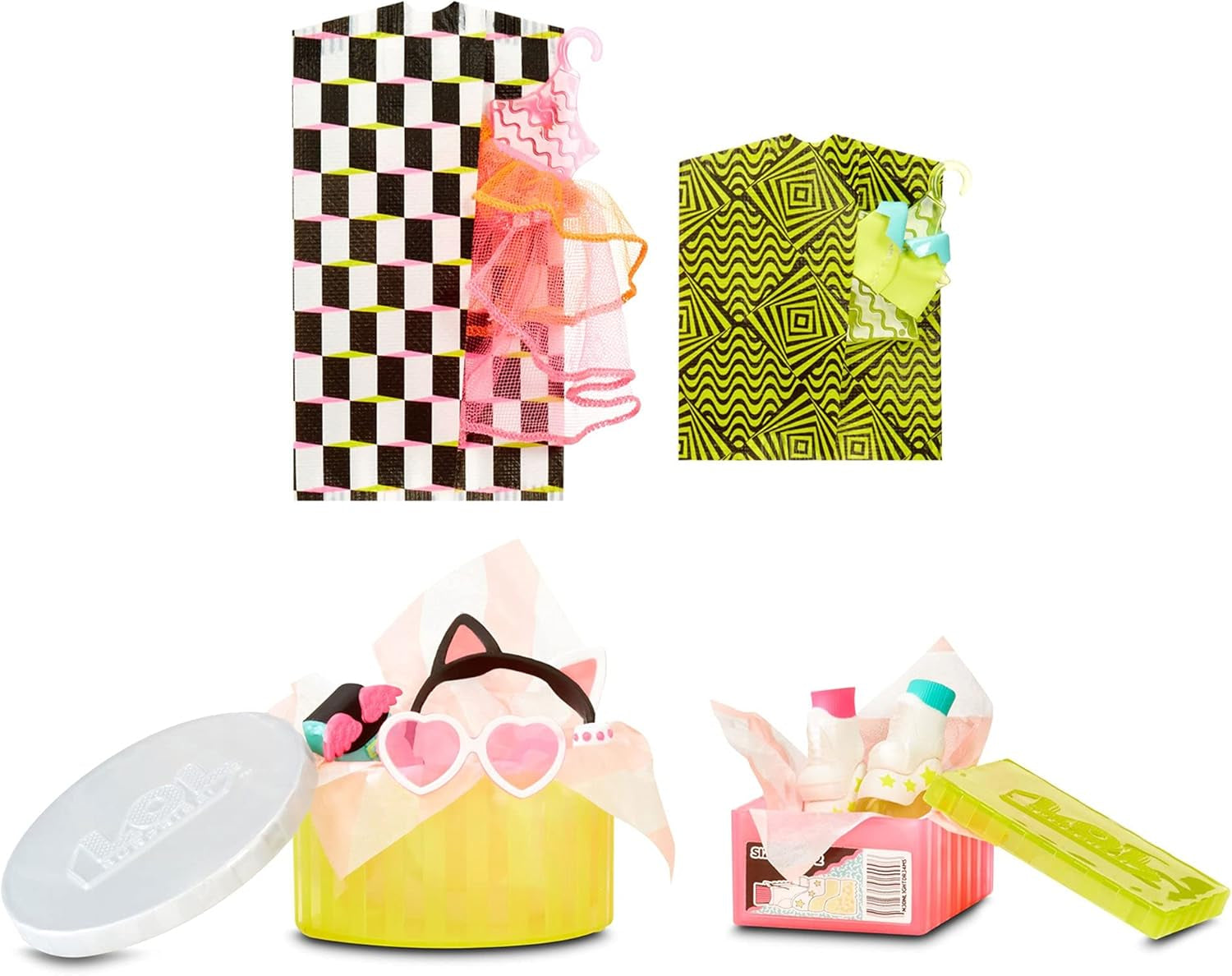 Jajaja ¡Sorpresa! 570776E7CAZ JK Mini Fashion Doll - 15 Sorpresas, Ropa y Accesorios - Coleccionables - Neon QT