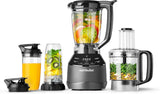 Nutribullet Batidora de tamaño completo, batidora eléctrica, batidora multifuncional Stabmixer, batidora profesional, batería de 1000 vatios, vaso de 1,6 l, gris, NBF450DG Cocina Naty Shop Schwarz 1500 vatios